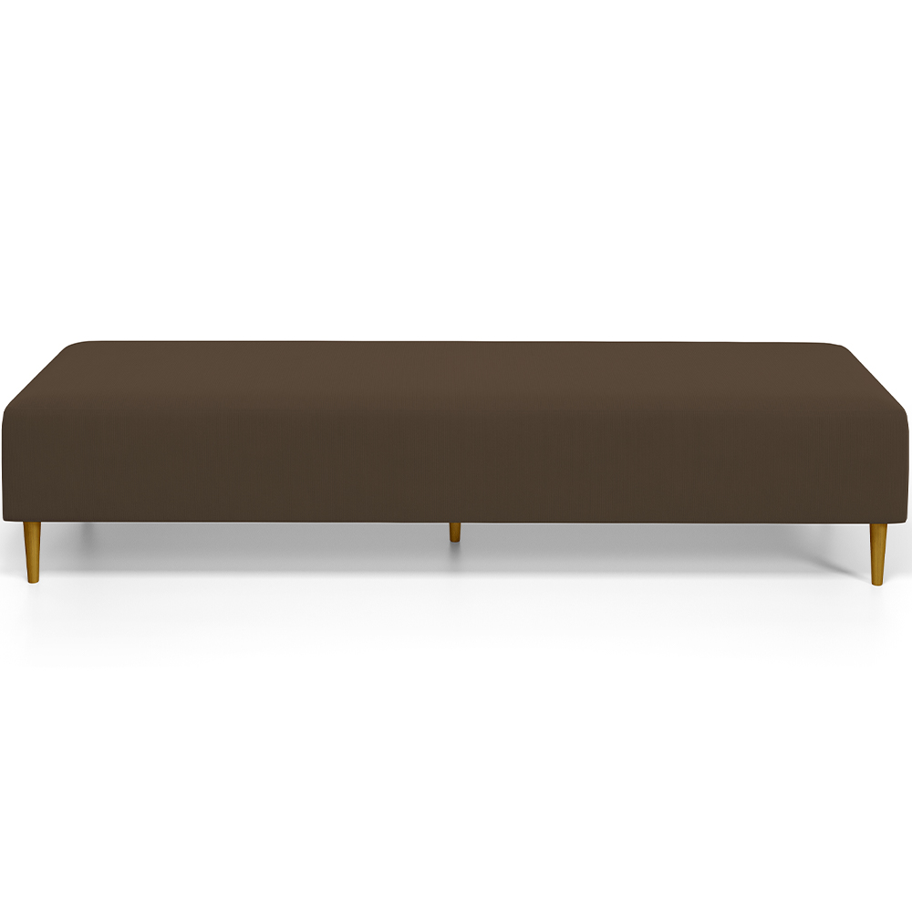 Kit 02 Puffs Decorativo Sala de Estar Bali W01 Pés Palito 190x60cm Suede Marrom - Lyam Decor