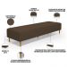 Kit 02 Puffs Decorativo Sala de Estar Bali W01 Pés Palito 190x60cm Suede Marrom - Lyam Decor