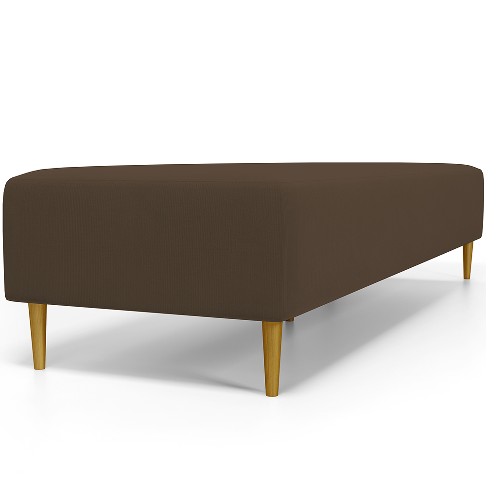 Kit 02 Puffs Decorativo Sala de Estar Bali W01 Pés Palito 190x60cm Suede Marrom - Lyam Decor