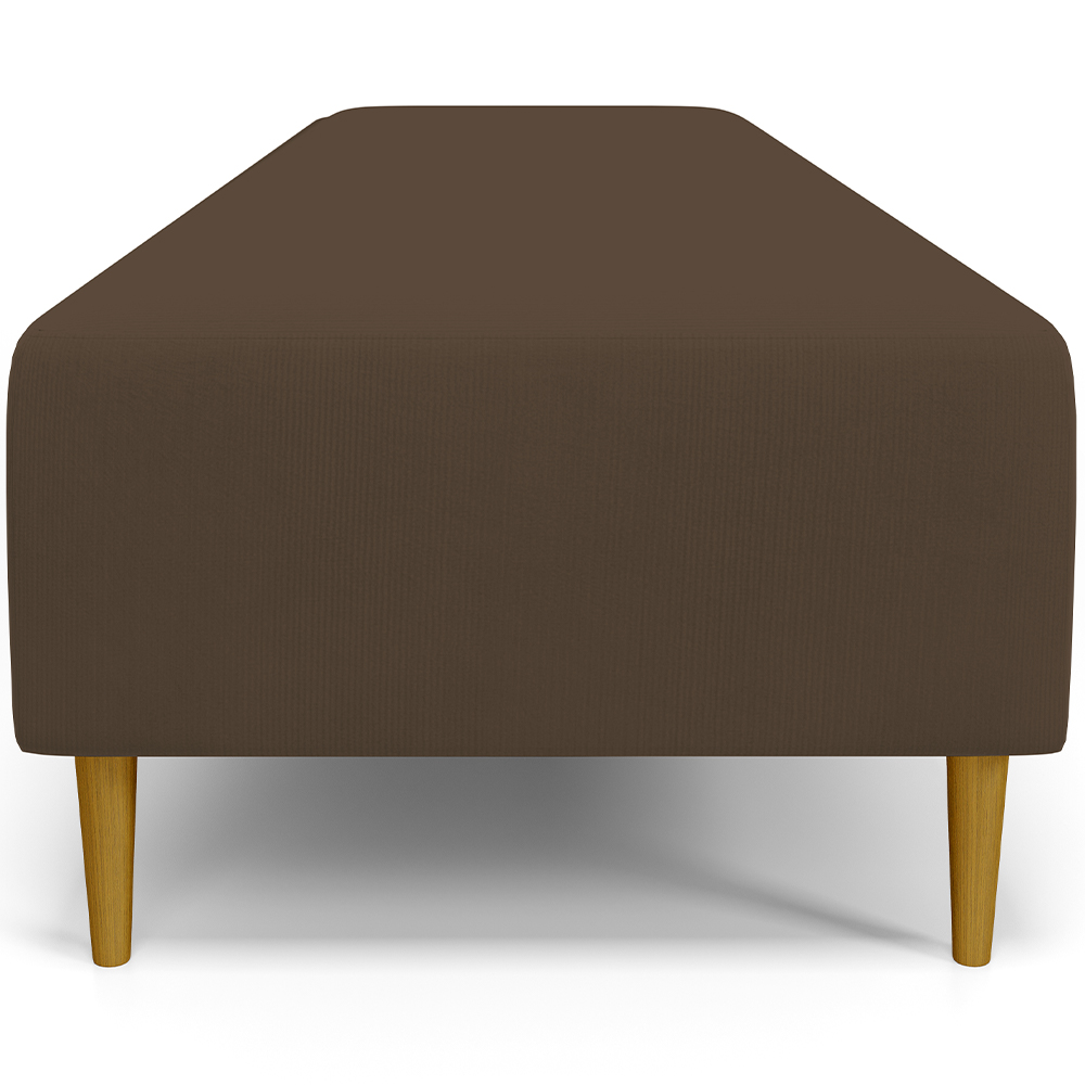 Kit 02 Puffs Decorativo Sala de Estar Bali W01 Pés Palito 190x60cm Suede Marrom - Lyam Decor