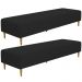 Kit 02 Puffs Decorativo Sala de Estar Bali W01 Pés Palito 190x60cm Suede Preto - Lyam Decor