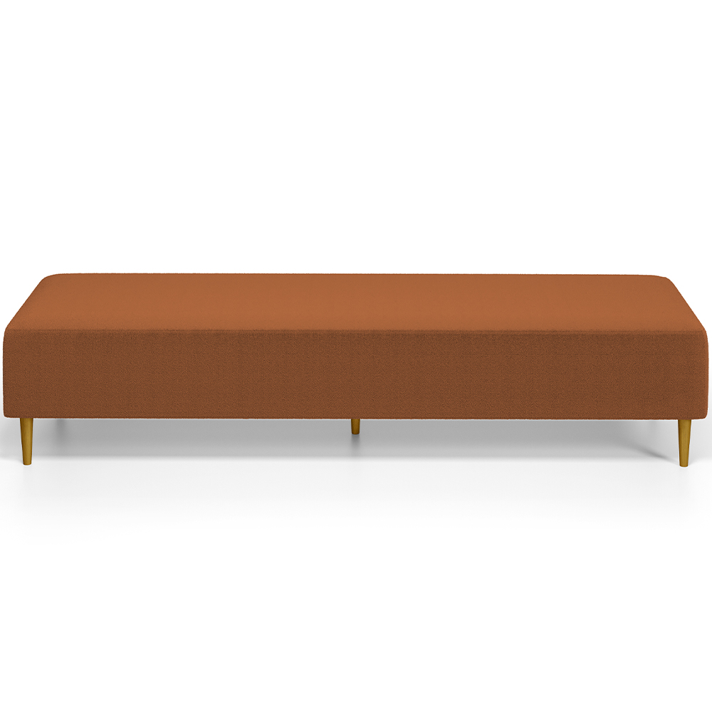 Kit 02 Puffs Decorativo Sala de Estar Bali W01 Pés Palito 210x60cm Bouclê Terracota - Lyam Decor