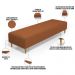 Kit 02 Puffs Decorativo Sala de Estar Bali W01 Pés Palito 210x60cm Bouclê Terracota - Lyam Decor