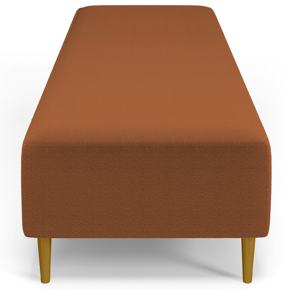 Kit 02 Puffs Decorativo Sala de Estar Bali W01 Pés Palito 210x60cm Bouclê Terracota - Lyam Decor