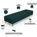 Kit 02 Puffs Decorativo Sala de Estar Bali W01 Pés Palito 210x60cm Bouclê Verde - Lyam Decor