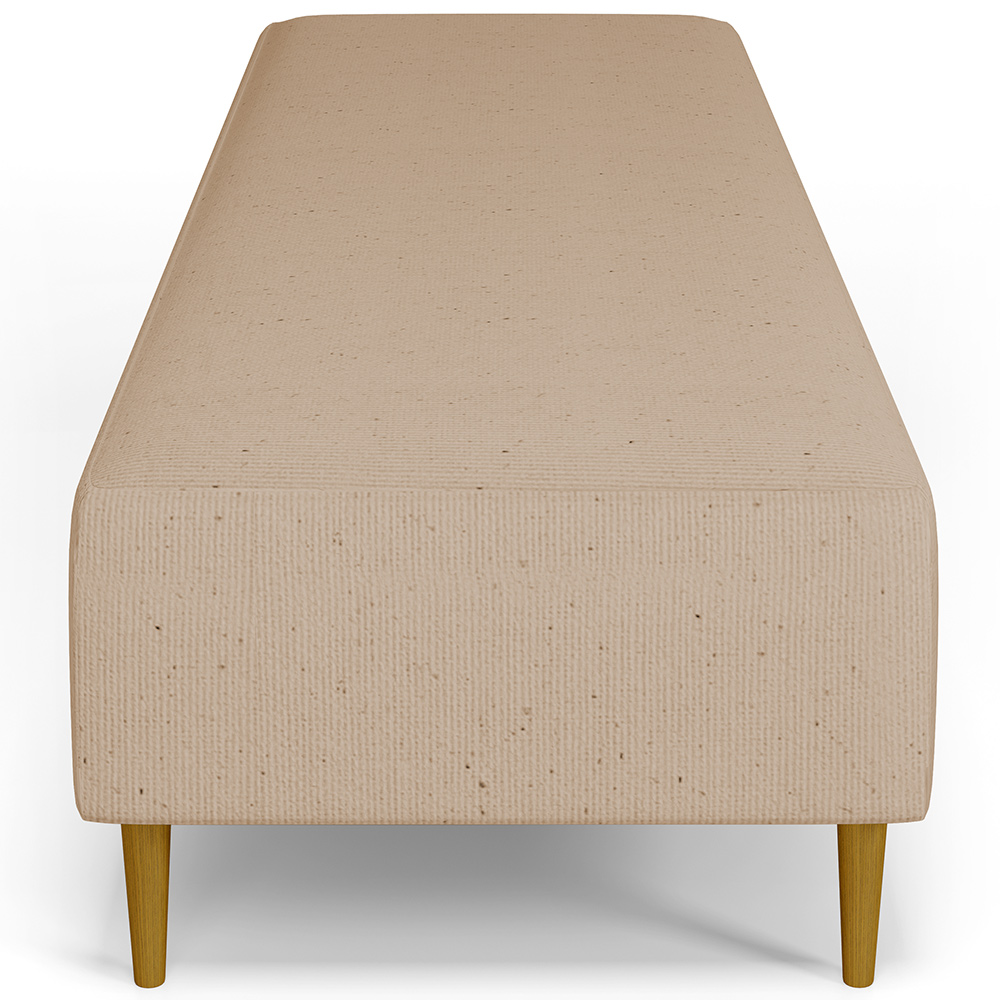 Kit 02 Puffs Decorativo Sala de Estar Bali W01 Pés Palito 210x60cm Linho Bege Escuro - Lyam Decor
