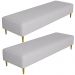 Kit 02 Puffs Decorativo Sala de Estar Bali W01 Pés Palito 210x60cm Linho Cinza - Lyam Decor