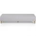 Kit 02 Puffs Decorativo Sala de Estar Bali W01 Pés Palito 210x60cm Linho Cinza - Lyam Decor