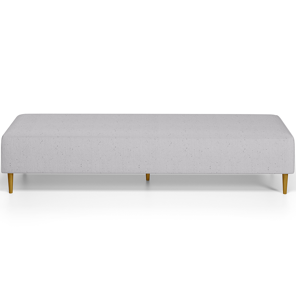 Kit 02 Puffs Decorativo Sala de Estar Bali W01 Pés Palito 210x60cm Linho Cinza - Lyam Decor