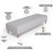 Kit 02 Puffs Decorativo Sala de Estar Bali W01 Pés Palito 210x60cm Linho Cinza - Lyam Decor