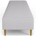 Kit 02 Puffs Decorativo Sala de Estar Bali W01 Pés Palito 210x60cm Linho Cinza - Lyam Decor