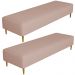 Kit 02 Puffs Decorativo Sala de Estar Bali W01 Pés Palito 210x60cm Linho Rosê - Lyam Decor