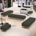Kit 02 Puffs Decorativo Sala de Estar Bali W01 Pés Palito 210x60cm Linho Verde Musgo - Lyam Decor