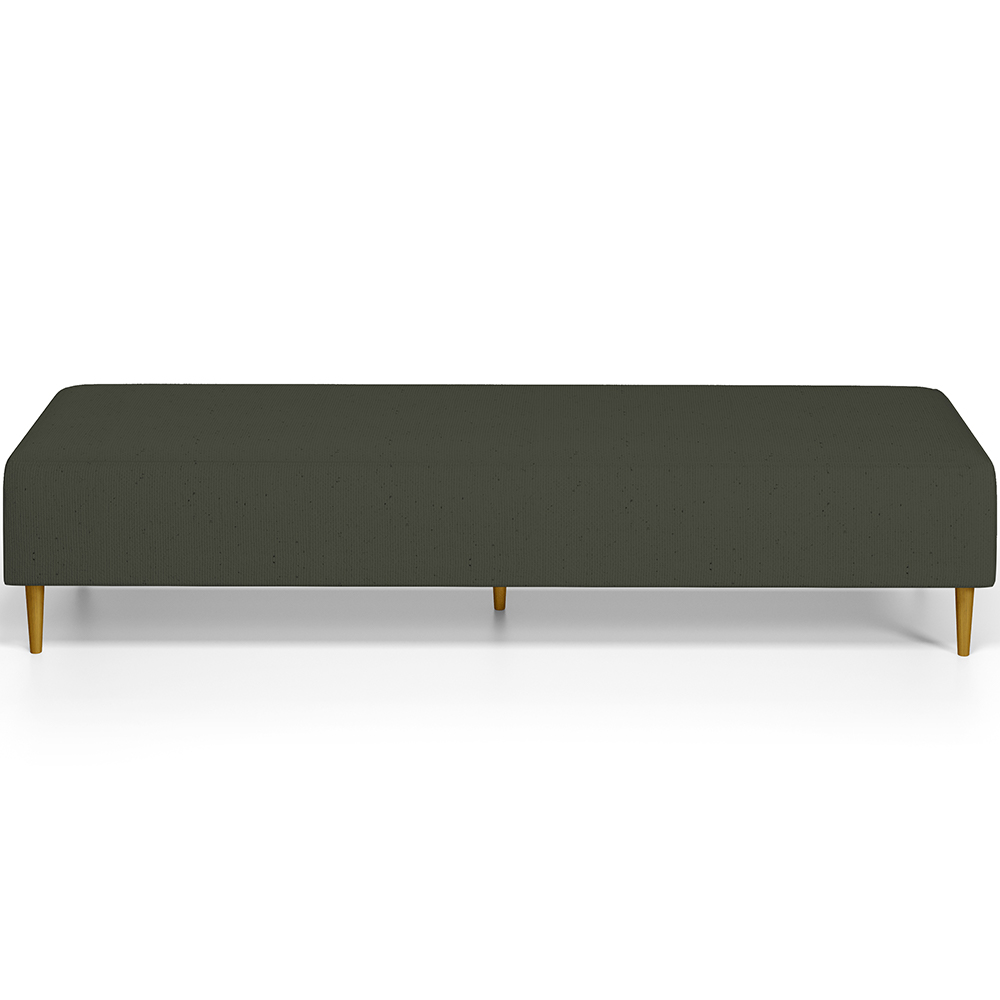Kit 02 Puffs Decorativo Sala de Estar Bali W01 Pés Palito 210x60cm Linho Verde Musgo - Lyam Decor