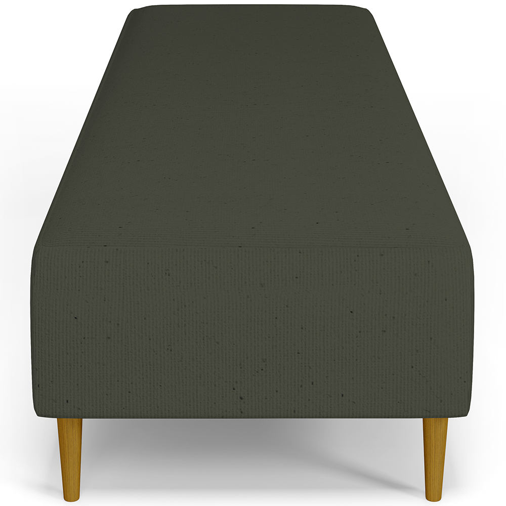 Kit 02 Puffs Decorativo Sala de Estar Bali W01 Pés Palito 210x60cm Linho Verde Musgo - Lyam Decor