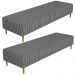 Kit 02 Puffs Decorativo Sala de Estar Bali W01 Pés Palito 210x60cm Pied Poule - Lyam Decor