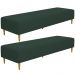 Kit 02 Puffs Decorativo Sala de Estar Bali W01 Pés Palito 210x60cm Suede Verde Musgo - Lyam Decor