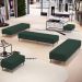 Kit 02 Puffs Decorativo Sala de Estar Bali W01 Pés Palito 210x60cm Suede Verde Musgo - Lyam Decor