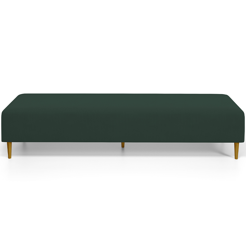 Kit 02 Puffs Decorativo Sala de Estar Bali W01 Pés Palito 210x60cm Suede Verde Musgo - Lyam Decor