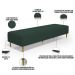 Kit 02 Puffs Decorativo Sala de Estar Bali W01 Pés Palito 210x60cm Suede Verde Musgo - Lyam Decor