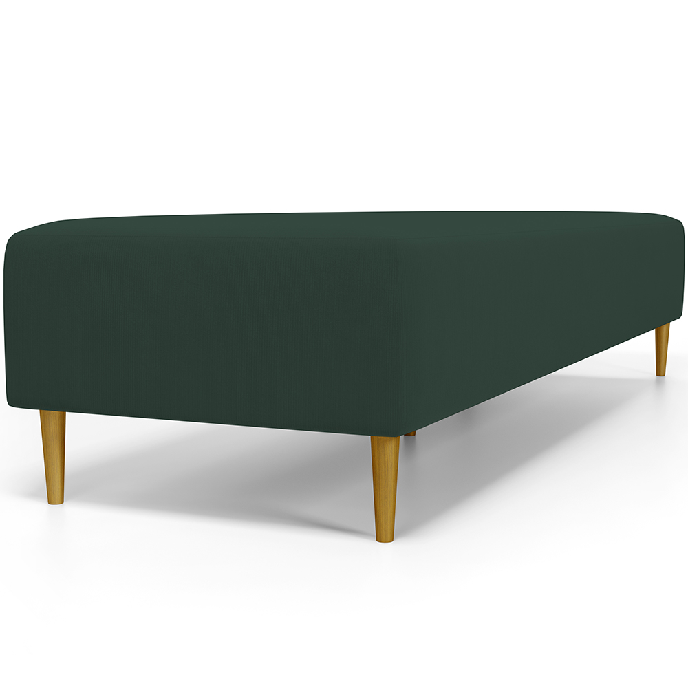 Kit 02 Puffs Decorativo Sala de Estar Bali W01 Pés Palito 210x60cm Suede Verde Musgo - Lyam Decor