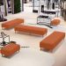 Kit 02 Puffs Decorativo Sala de Estar Bali W01 Pés Palito 210x60cm Tecido Terracota - Lyam Decor
