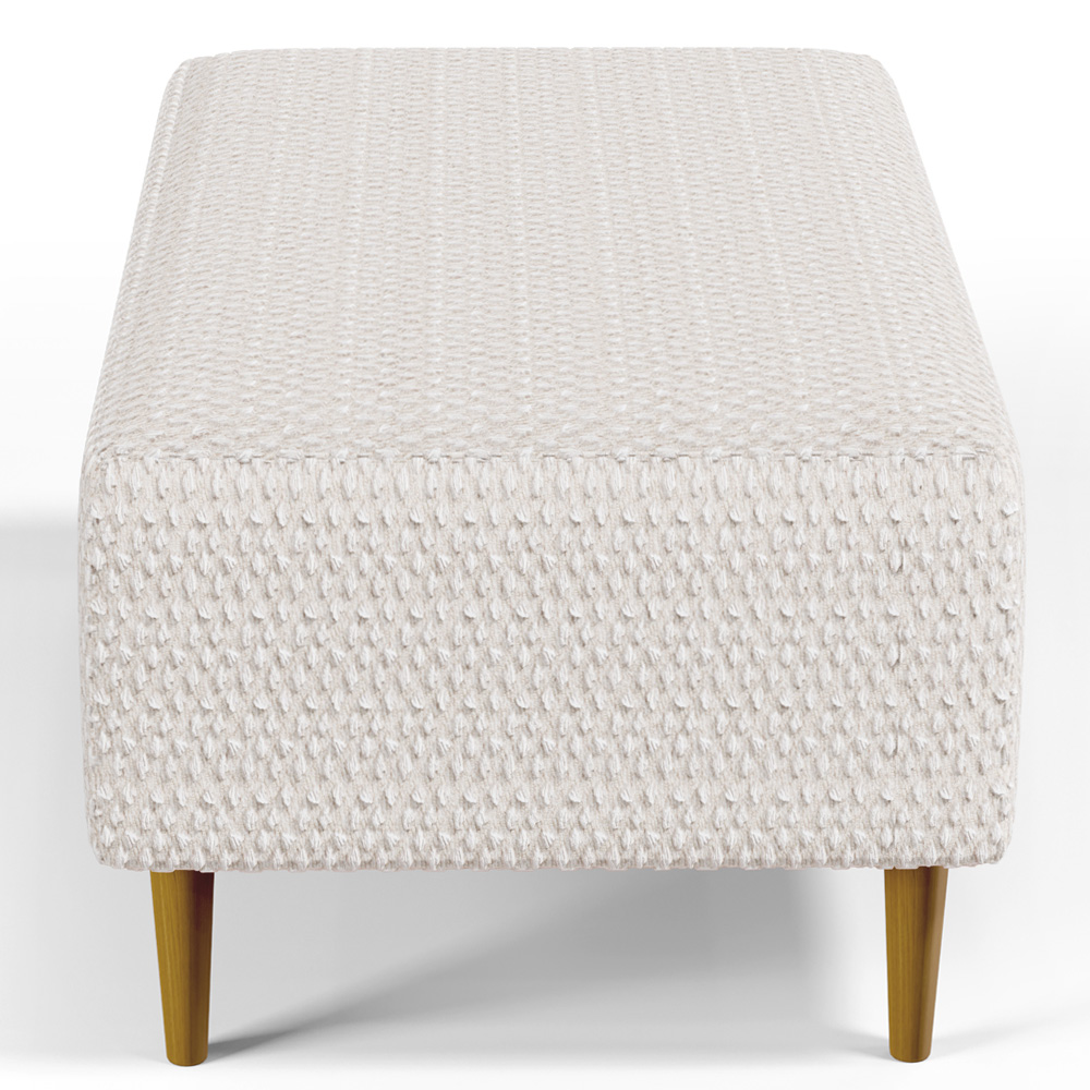 Kit 02 Puffs Decorativo Sala de Estar Cléo Pés Palito 90 cm W01 Bouclê Cru - Lyam