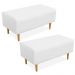 Kit 02 Puffs Decorativo Sala de Estar Cléo W01 Pés Palito 90 cm Corino Branco - Lyam Decor