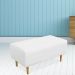 Kit 02 Puffs Decorativo Sala de Estar Cléo W01 Pés Palito 90 cm Corino Branco - Lyam Decor