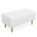 Kit 02 Puffs Decorativo Sala de Estar Cléo W01 Pés Palito 90 cm Corino Branco - Lyam Decor