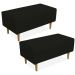 Kit 02 Puffs Decorativo Sala de Estar Cléo W01 Pés Palito 90 cm Corino Preto - Lyam Decor