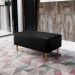 Kit 02 Puffs Decorativo Sala de Estar Cléo W01 Pés Palito 90 cm Couríssimo Preto - Lyam Decor