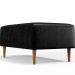 Kit 02 Puffs Decorativo Sala de Estar Cléo W01 Pés Palito 90 cm Couríssimo Preto - Lyam Decor