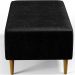Kit 02 Puffs Decorativo Sala de Estar Cléo W01 Pés Palito 90 cm Couríssimo Preto - Lyam Decor