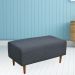Kit 02 Puffs Decorativo Sala de Estar Cléo W01 Pés Palito 90 cm Linho Chumbo - Lyam Decor