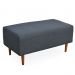Kit 02 Puffs Decorativo Sala de Estar Cléo W01 Pés Palito 90 cm Linho Chumbo - Lyam Decor