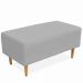 Kit 02 Puffs Decorativo Sala de Estar Cléo W01 Pés Palito 90 cm Linho Cinza - Lyam Decor