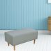 Kit 02 Puffs Decorativo Sala de Estar Cléo W01 Pés Palito 90 cm Linho Cinza Escuro - Lyam Decor