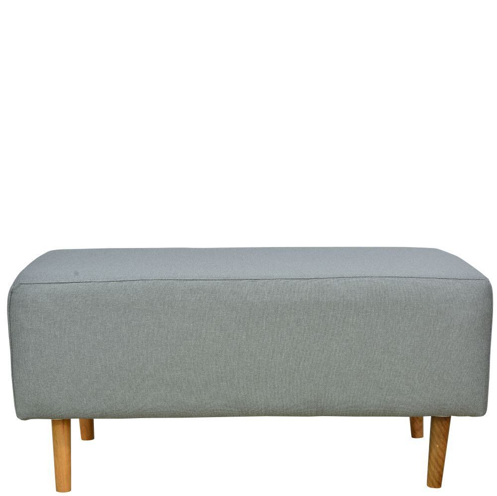 Kit 02 Puffs Decorativo Sala de Estar Cléo W01 Pés Palito 90 cm Linho Cinza Escuro - Lyam Decor