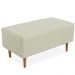 Kit 02 Puffs Decorativo Sala de Estar Cléo W01 Pés Palito 90 cm Suede Bege - Lyam Decor