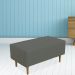 Kit 02 Puffs Decorativo Sala de Estar Cléo W01 Pés Palito 90 cm Suede Cinza - Lyam Decor