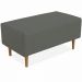 Kit 02 Puffs Decorativo Sala de Estar Cléo W01 Pés Palito 90 cm Suede Cinza - Lyam Decor