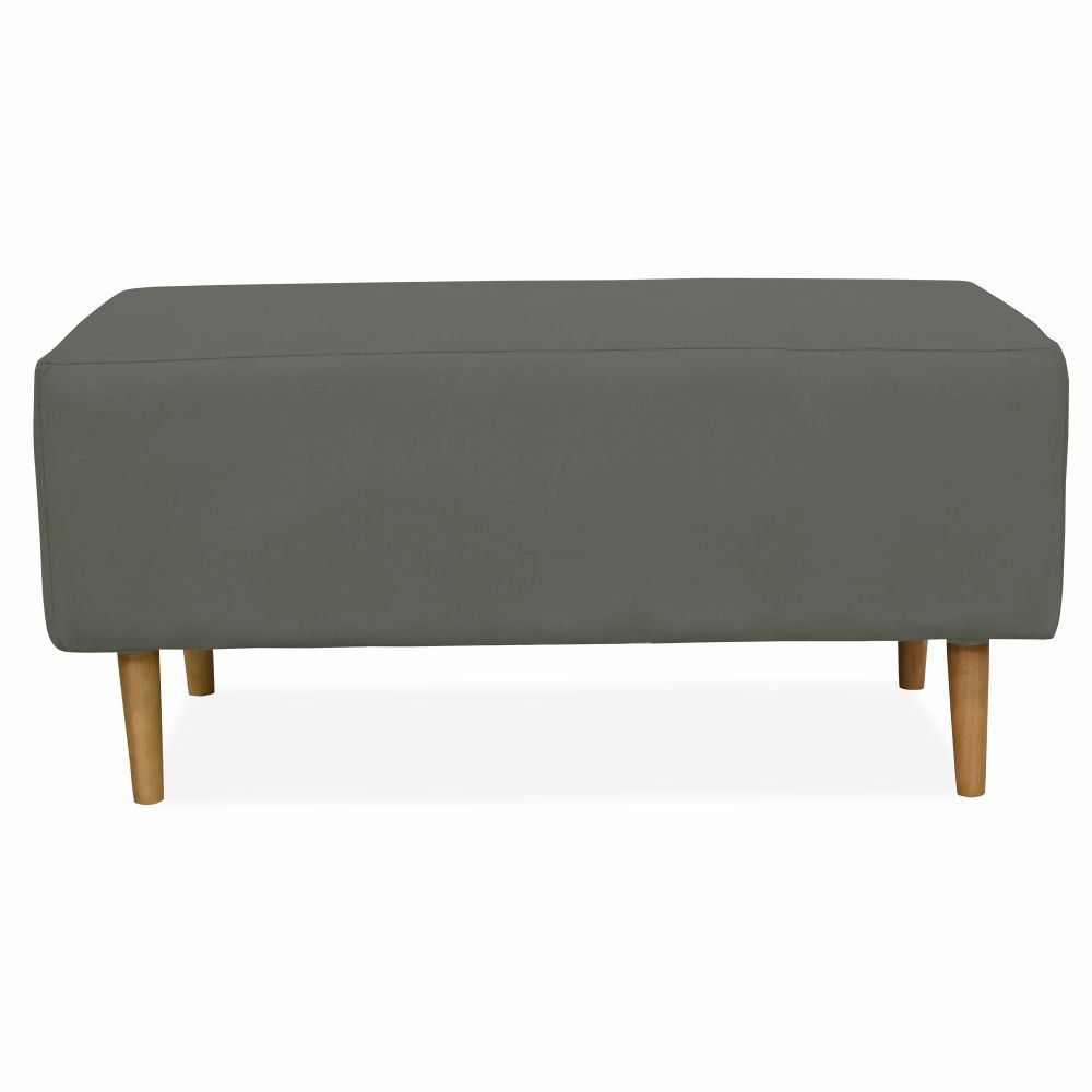 Kit 02 Puffs Decorativo Sala de Estar Cléo W01 Pés Palito 90 cm Suede Cinza - Lyam Decor