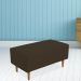 Kit 02 Puffs Decorativo Sala de Estar Cléo W01 Pés Palito 90 cm Suede Marrom - Lyam Decor