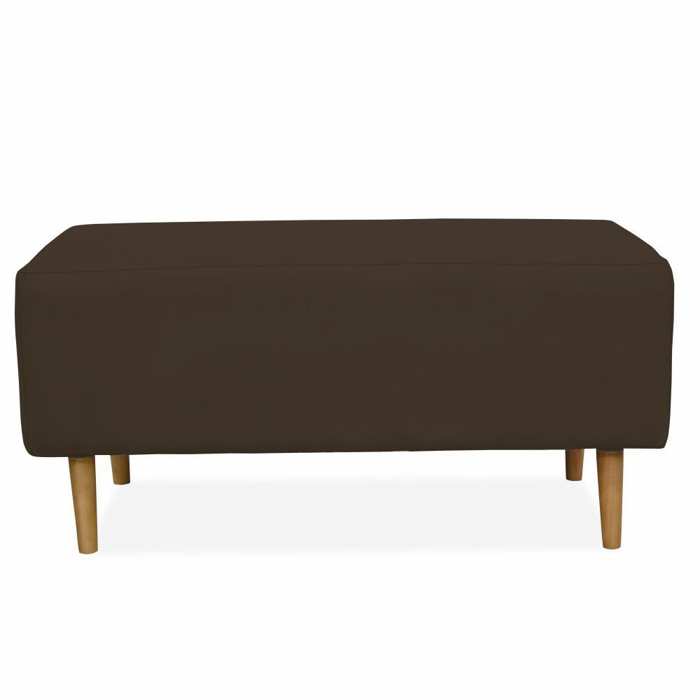 Kit 02 Puffs Decorativo Sala de Estar Cléo W01 Pés Palito 90 cm Suede Marrom - Lyam Decor
