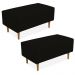 Kit 02 Puffs Decorativo Sala de Estar Cléo W01 Pés Palito 90 cm Suede Preto - Lyam Decor
