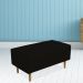 Kit 02 Puffs Decorativo Sala de Estar Cléo W01 Pés Palito 90 cm Suede Preto - Lyam Decor