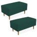 Kit 02 Puffs Decorativo Sala de Estar Cléo W01 Pés Palito 90 cm Suede Verde Musgo - Lyam Decor