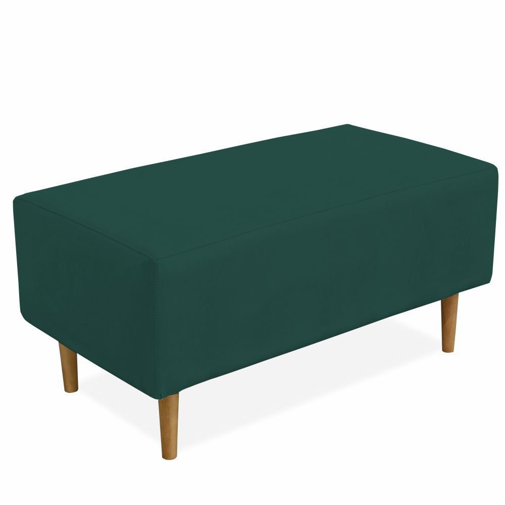 Kit 02 Puffs Decorativo Sala de Estar Cléo W01 Pés Palito 90 cm Suede Verde Musgo - Lyam Decor