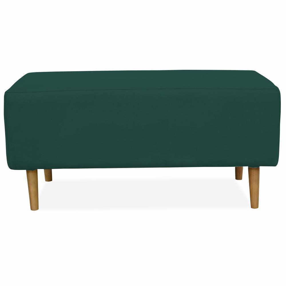Kit 02 Puffs Decorativo Sala de Estar Cléo W01 Pés Palito 90 cm Suede Verde Musgo - Lyam Decor